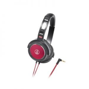 Audio-Technica ATH-WS55BRD - Słuchawki nauszne, solid bass, czarno-czerwone